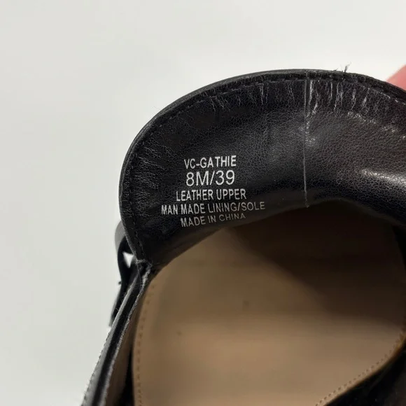Vince Camuto Gathie size 8 Black Leather heeled loafers - Picture 8 of 12